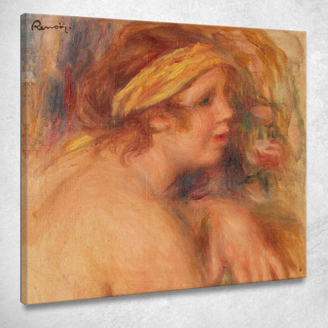 Andrée Con Il Frammento Di Turbante Giallo Pierre-Auguste Renoir par139 quadro stampato su tela Andrée Con Il Frammento Di Turbante Giallo Pierre-Auguste Renoir par139 quadro stampato su tela