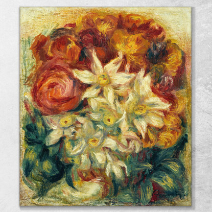 Bouquet Di Narcisi E Rose Pierre-Auguste Renoir par166 quadro stampato su tela