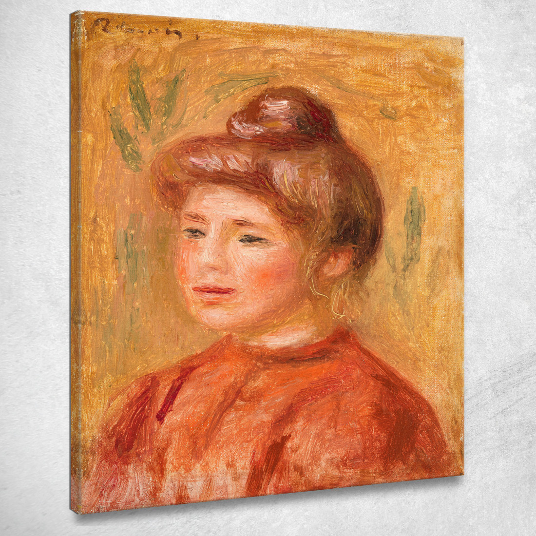 Busto Di Donna In Rosso Pierre-Auguste Renoir par171 quadro stampato su tela Busto Di Donna In Rosso Pierre-Auguste Renoir par171 quadro stampato su tela