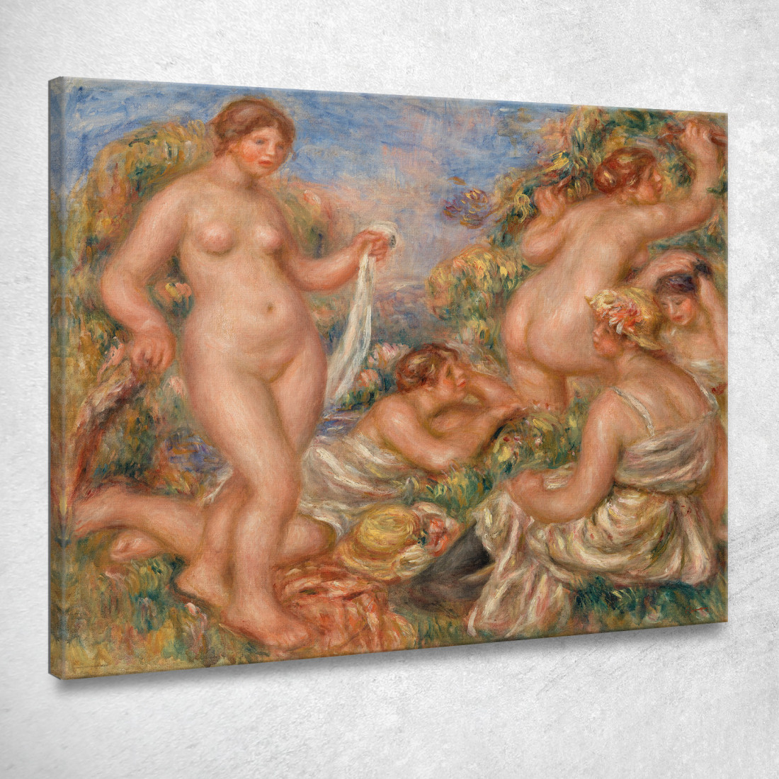 Composizione Cinque Bagnanti Pierre-Auguste Renoir par192 quadro stampato su tela Composizione Cinque Bagnanti Pierre-Auguste Renoir par192 quadro stampato su tela