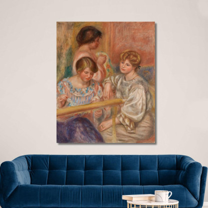 Ricamatrici Pierre-Auguste Renoir par202 quadro stampato su tela