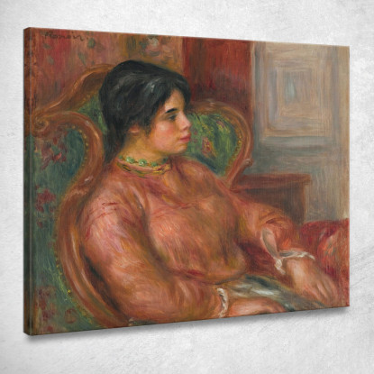 La Donna Sulla Poltrona Verde Pierre-Auguste Renoir par211 quadro stampato su tela