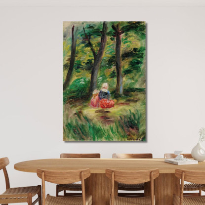Donna E Bambino In Un Paesaggio Pierre-Auguste Renoir par216 quadro stampato su tela