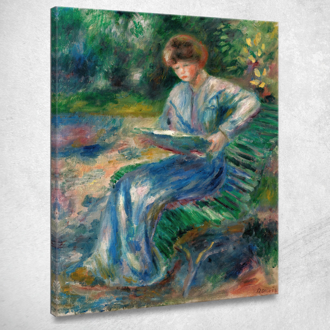 Donna Che Legge Su Una Panchina Pierre-Auguste Renoir par218 quadro stampato su tela Donna Che Legge Su Una Panchina Pierre-Auguste Renoir par218 quadro stampato su tela