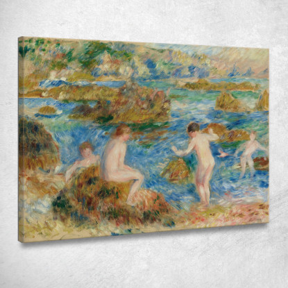 Ragazzi Nudi Tra Le Rocce Di Guernsey Pierre-Auguste Renoir par236 quadro stampato su tela