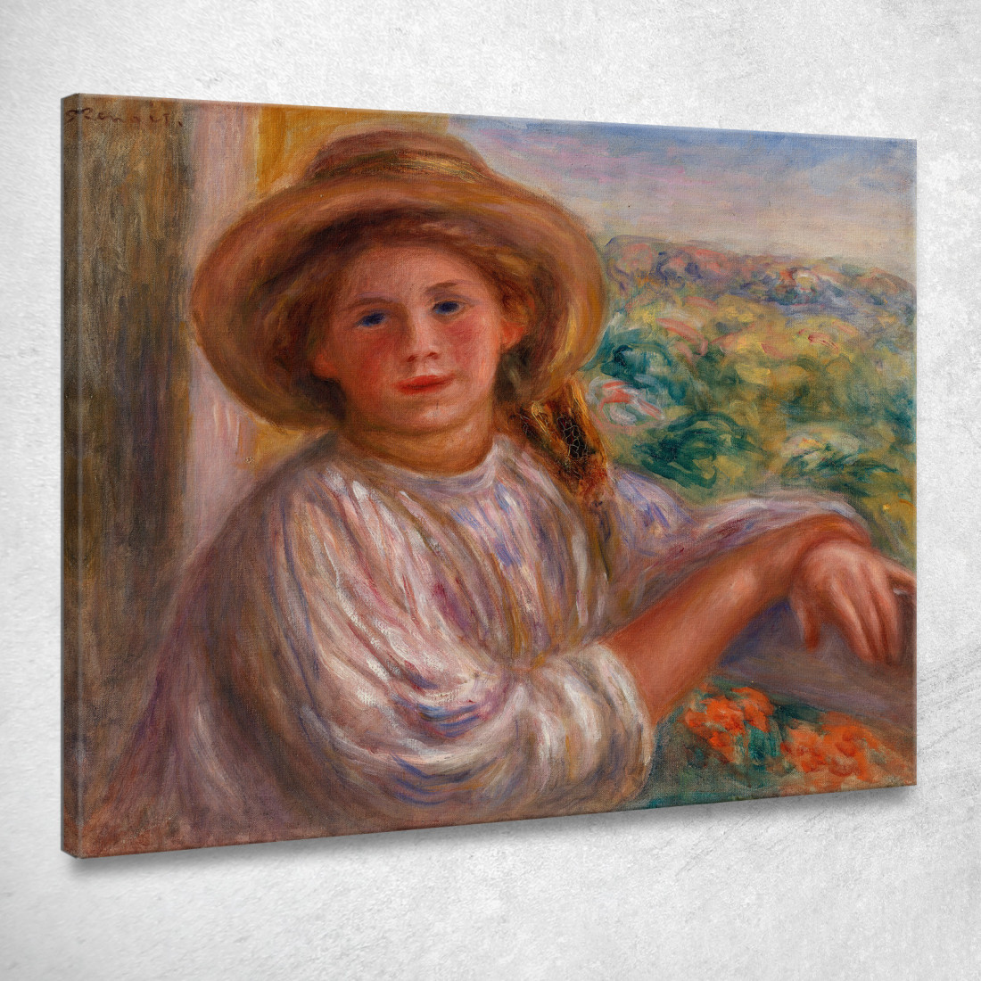 Ragazza Sul Balcone Cagnes Pierre-Auguste Renoir par241 quadro stampato su tela Ragazza Sul Balcone Cagnes Pierre-Auguste Renoir par241 quadro stampato su tela