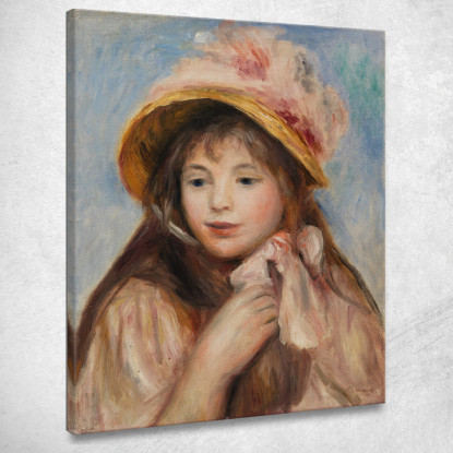 Ragazza Con Il Cofano Rosa Pierre-Auguste Renoir par247 quadro stampato su tela