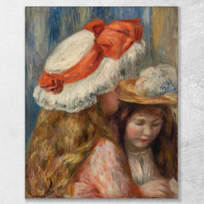 Ragazze Con Cappelli Pierre-Auguste Renoir par249 quadro stampato su tela