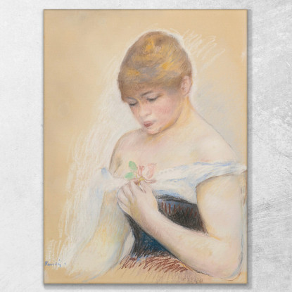 Giovane Donna Che Tiene Un Fiore Pierre-Auguste Renoir par269 quadro stampato su tela