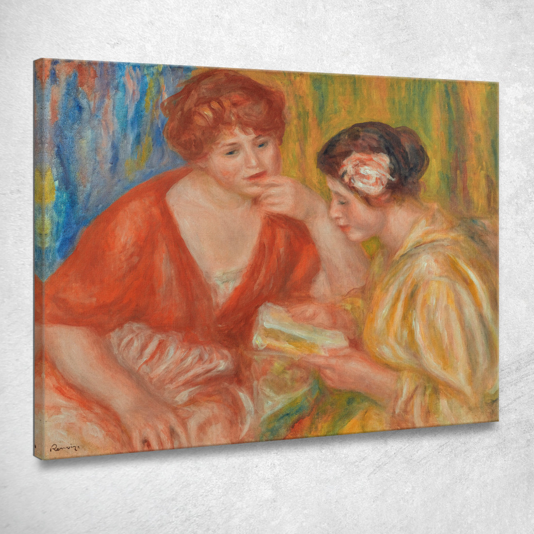 Lettura Di Due Donne Con Corpetti Rossi E Rosa Pierre-Auguste Renoir par282 quadro stampato su tela Lettura Di Due Donne Con Corpetti Rossi E Rosa Pierre-Auguste Renoir par282 quadro stampato su tela