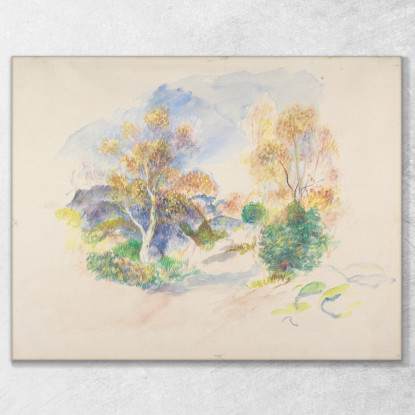 Paesaggio Con Sentiero Tra Gli Alberi Pierre-Auguste Renoir par297 quadro stampato su tela