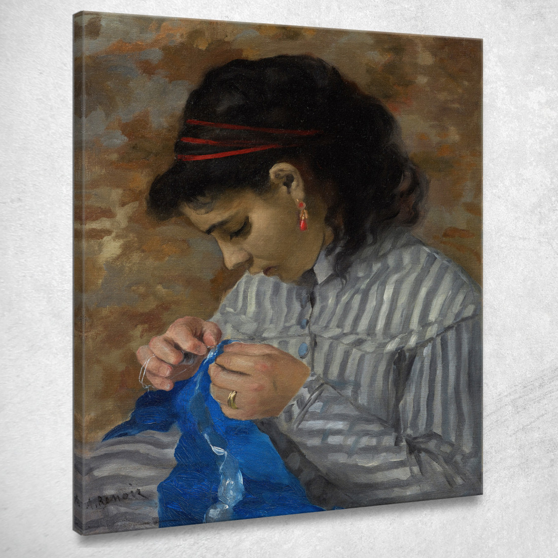 Liza Cucito Pierre-Auguste Renoir par324 quadro stampato su tela Liza Cucito Pierre-Auguste Renoir par324 quadro stampato su tela