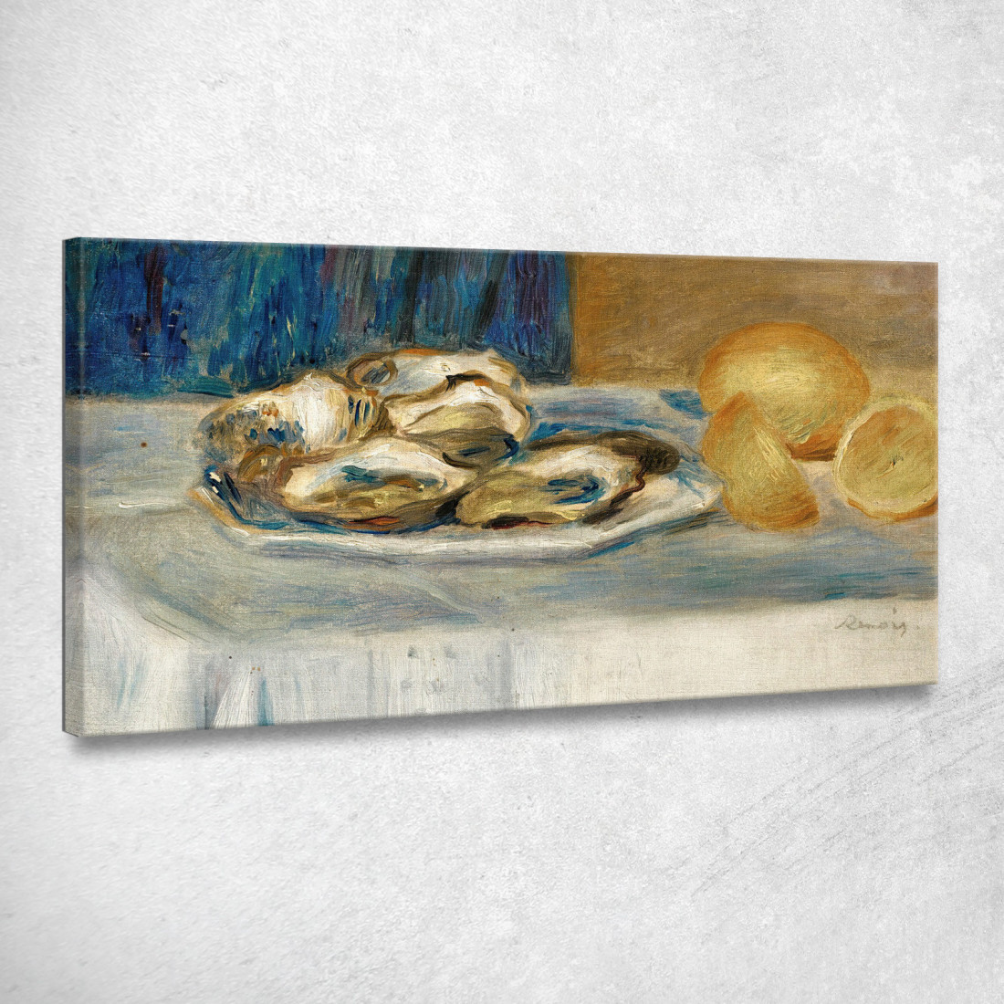 Natura Morta Con Limoni E Ostriche Pierre-Auguste Renoir par352 quadro stampato su tela