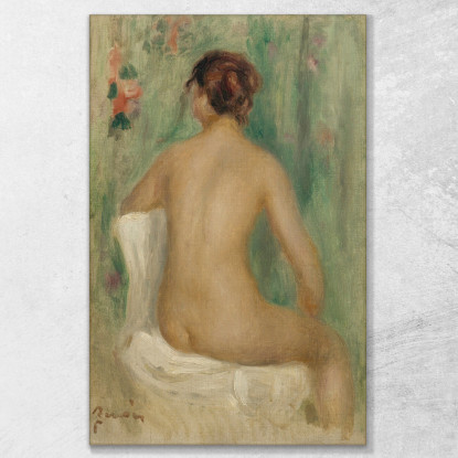 Assis De Dos Nuda Pierre-Auguste Renoir par359 quadro stampato su tela