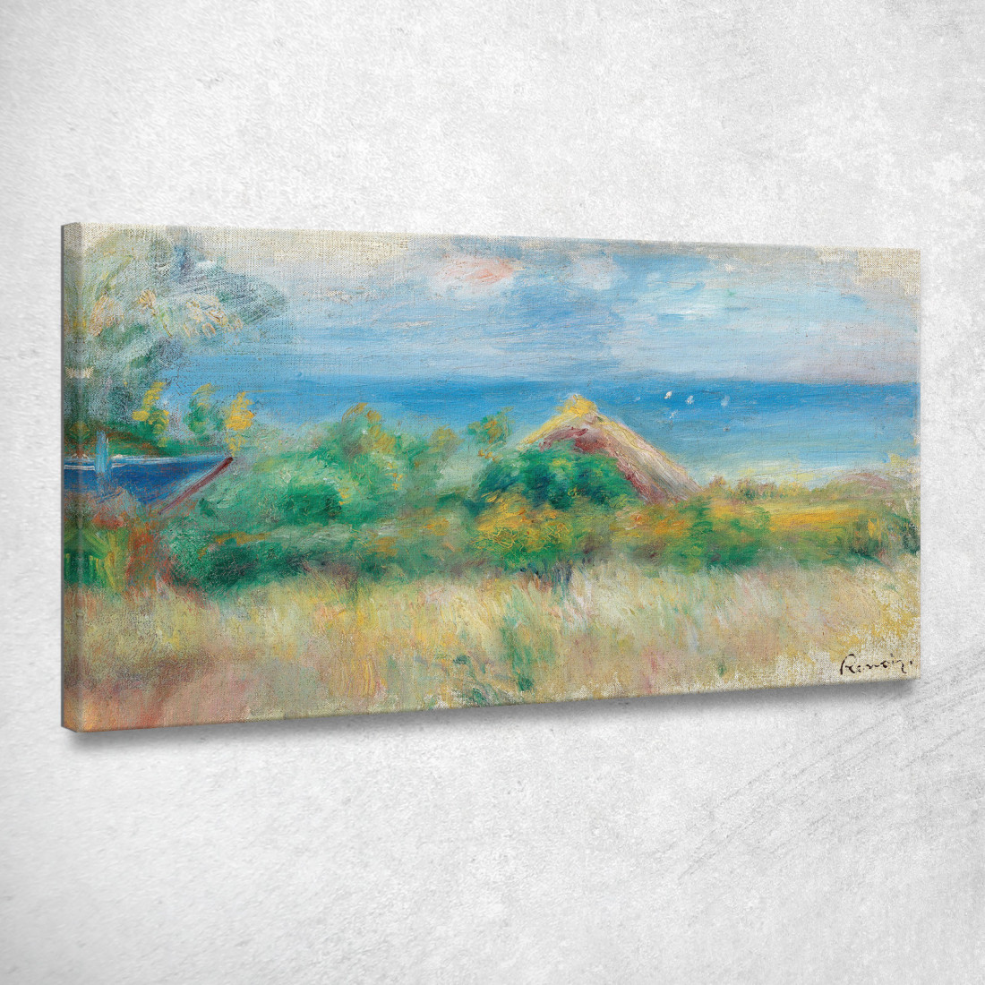 Paesaggio Con Sfondo Del Mare Pierre-Auguste Renoir par383 quadro stampato su tela