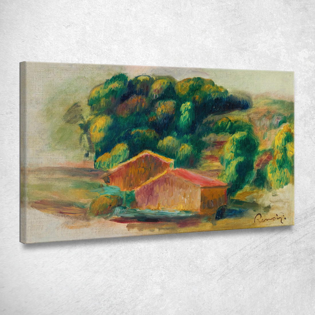 Case Del Paesaggio Pierre-Auguste Renoir par389 quadro stampato su tela Case Del Paesaggio Pierre-Auguste Renoir par389 quadro stampato su tela