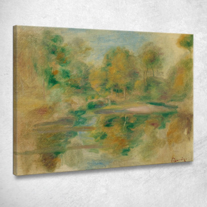 Paesaggio Dello Stagno E Sfondo Albero Pierre-Auguste Renoir par390 quadro stampato su tela