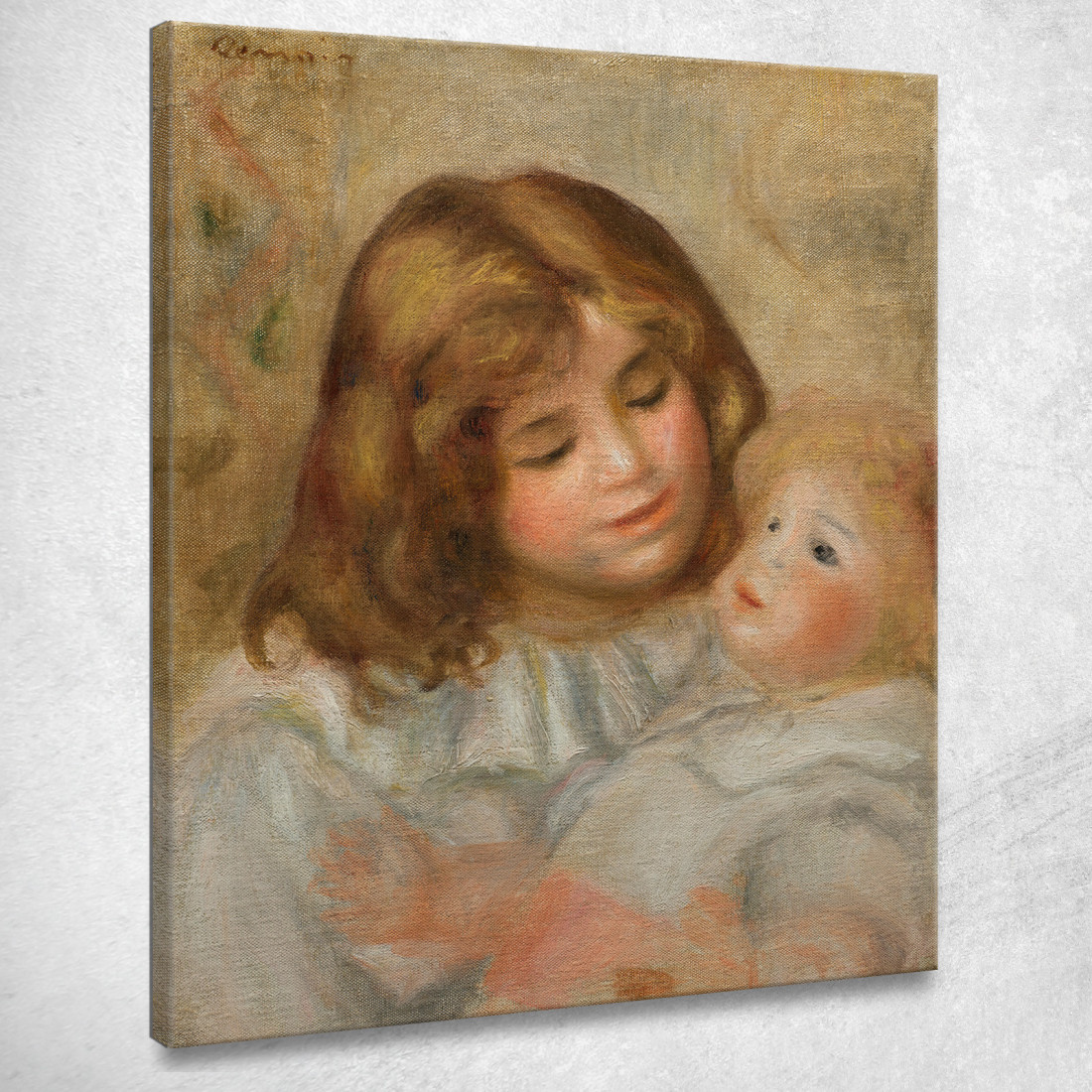 Bambina Con La Sua Bambola Pierre-Auguste Renoir par398 quadro stampato su tela Bambina Con La Sua Bambola Pierre-Auguste Renoir par398 quadro stampato su tela