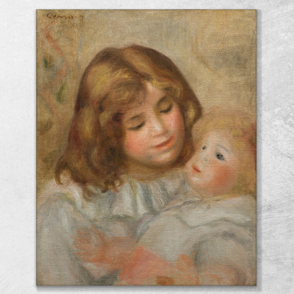 Bambina Con La Sua Bambola Pierre-Auguste Renoir par398 quadro stampato su tela
