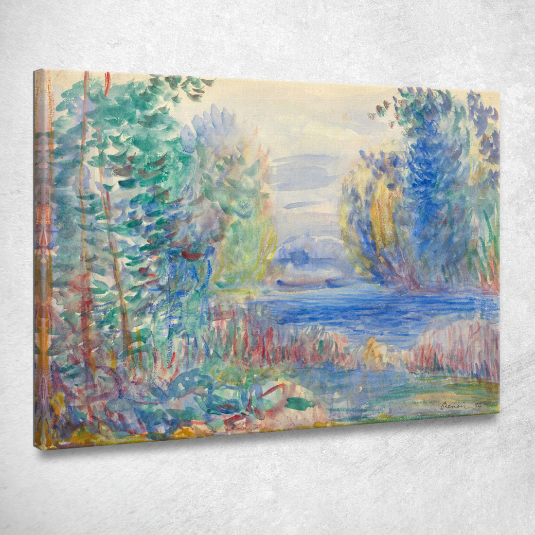 Paesaggio Fluviale Pierre-Auguste Renoir par434 quadro stampato su tela Paesaggio Fluviale Pierre-Auguste Renoir par434 quadro stampato su tela