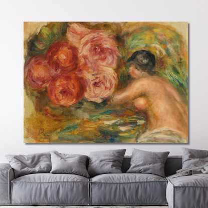 Rose E Studio Di Gabrielle Pierre-Auguste Renoir par439 quadro stampato su tela