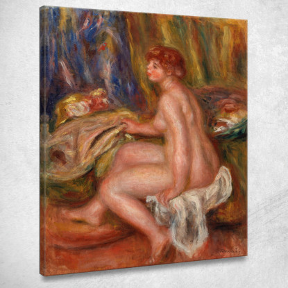 Vista Del Profilo Nudo Femminile Seduto Pierre-Auguste Renoir par445 quadro stampato su tela