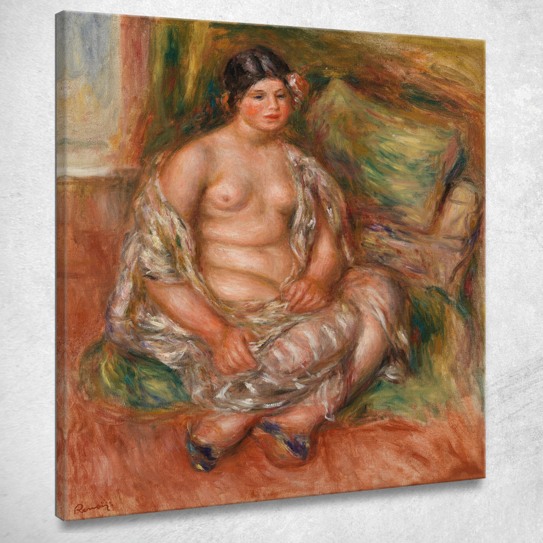 Odalisca Seduta Pierre-Auguste Renoir par446 quadro stampato su tela Odalisca Seduta Pierre-Auguste Renoir par446 quadro stampato su tela