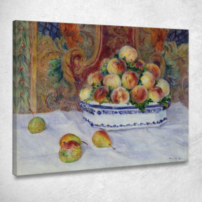 Natura Morta Con Pesche Pierre-Auguste Renoir par459 quadro stampato su tela