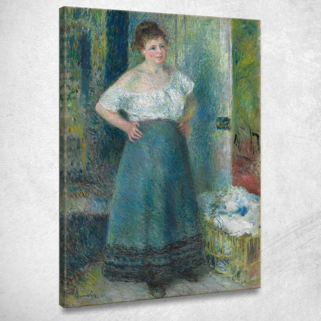 La Lavandaia Pierre-Auguste Renoir par472 quadro stampato su tela La Lavandaia Pierre-Auguste Renoir par472 quadro stampato su tela