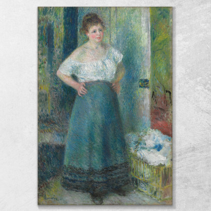 La Lavandaia Pierre-Auguste Renoir par472 quadro stampato su tela