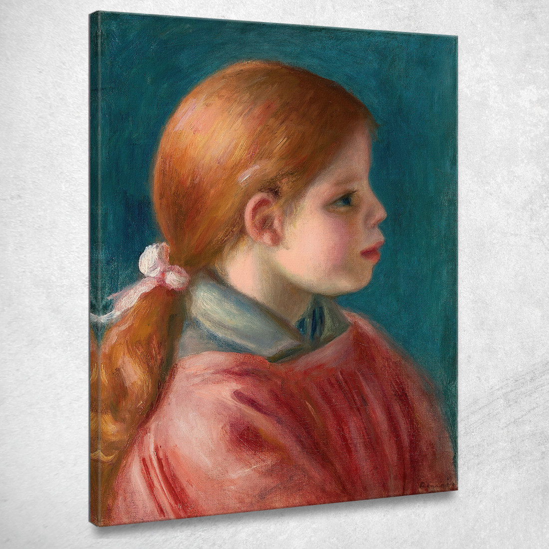 Testa Di Ragazza Pierre-Auguste Renoir par491 quadro stampato su tela Testa Di Ragazza Pierre-Auguste Renoir par491 quadro stampato su tela