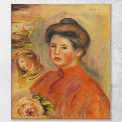 Teste Di Donne Gabrielle Pierre-Auguste Renoir par492 quadro stampato su tela