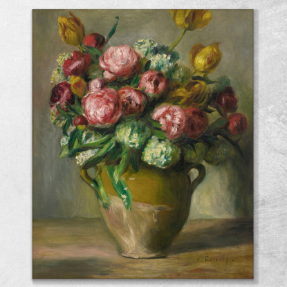 Vaso Di Peonie Pierre-Auguste Renoir par494 quadro stampato su tela