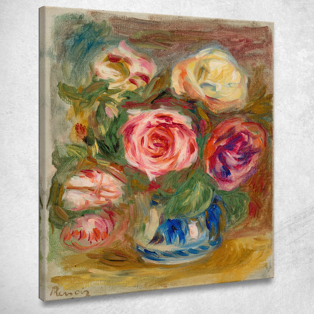 Vaso Di Rose Pierre-Auguste Renoir par496 quadro stampato su tela Vaso Di Rose Pierre-Auguste Renoir par496 quadro stampato su tela