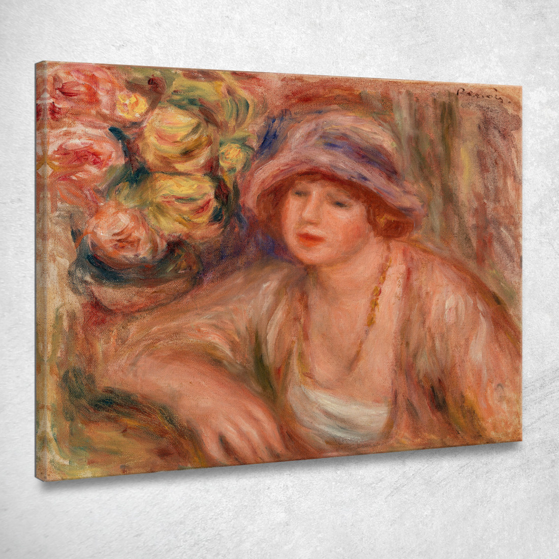 Donna Appoggiata Pierre-Auguste Renoir par515 quadro stampato su tela Donna Appoggiata Pierre-Auguste Renoir par515 quadro stampato su tela