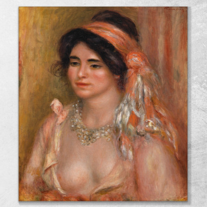 Donna Con Capelli Neri Pierre-Auguste Renoir par518 quadro stampato su tela