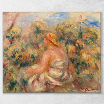 Donna Con Cappello In Un Paesaggio Pierre-Auguste Renoir par520 quadro stampato su tela
