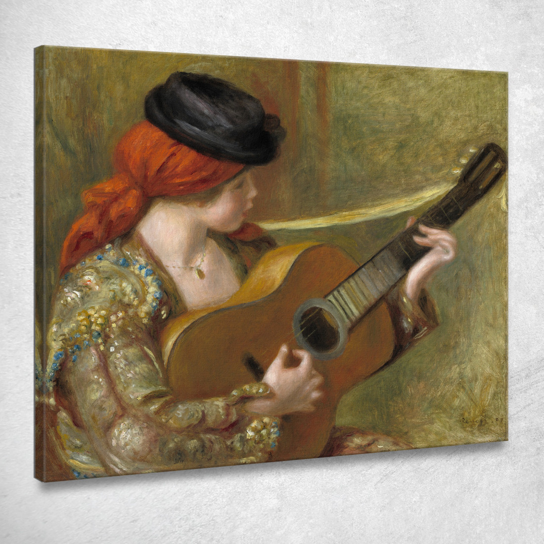 Giovane Donna Spagnola Con Una Chitarra Pierre-Auguste Renoir par528 quadro stampato su tela Giovane Donna Spagnola Con Una Chitarra Pierre-Auguste Renoir par528 quadro stampato su tela