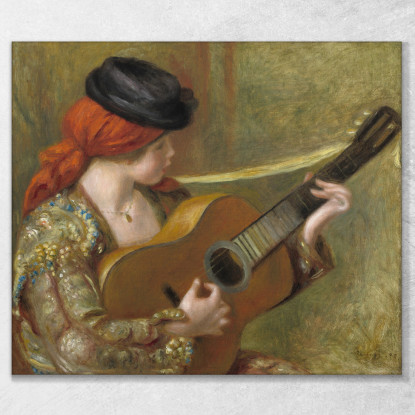 Giovane Donna Spagnola Con Una Chitarra Pierre-Auguste Renoir par528 quadro stampato su tela