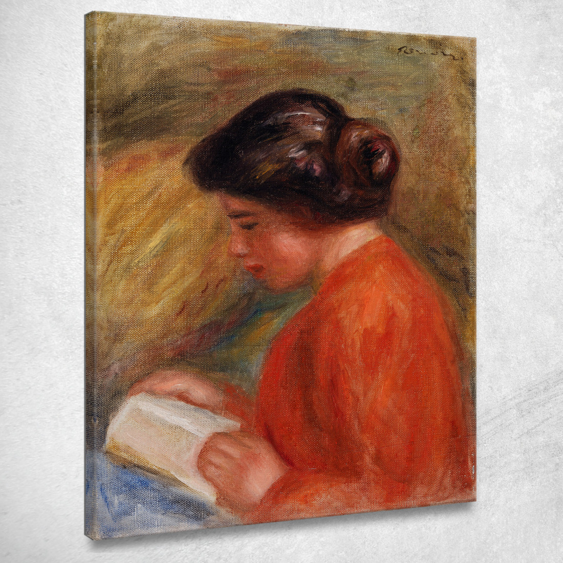 Giovane Donna Che Legge Pierre-Auguste Renoir par530 quadro stampato su tela Giovane Donna Che Legge Pierre-Auguste Renoir par530 quadro stampato su tela