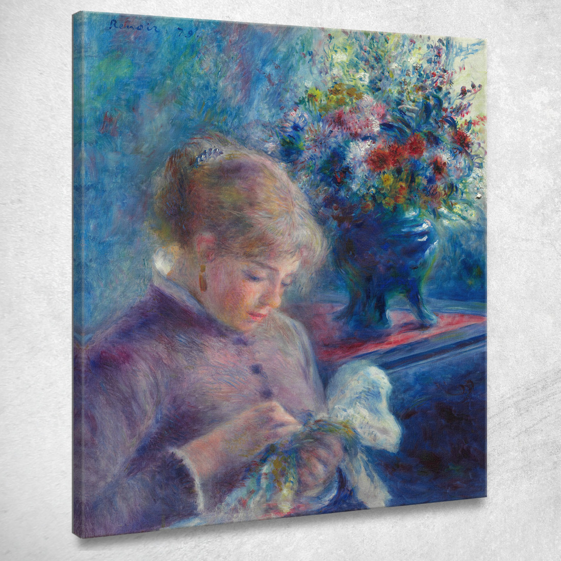 Cucito Della Giovane Donna Pierre-Auguste Renoir par531 quadro stampato su tela Cucito Della Giovane Donna Pierre-Auguste Renoir par531 quadro stampato su tela