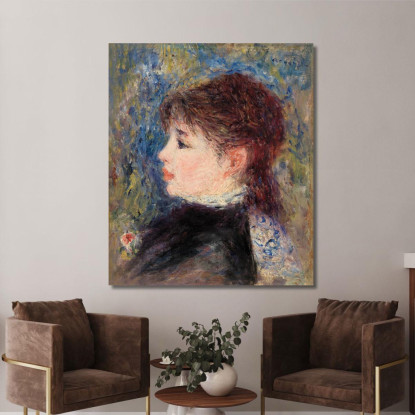 Giovane Donna Con Rosa Pierre-Auguste Renoir par533 quadro stampato su tela