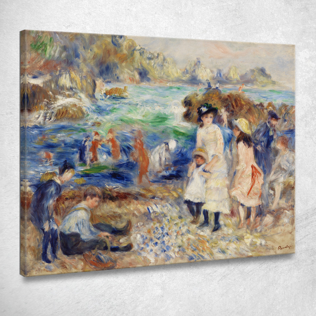 Bambini In Riva Al Mare Guernsey Pierre-Auguste Renoir par557 quadro stampato su tela Bambini In Riva Al Mare Guernsey Pierre-Auguste Renoir par557 quadro stampato su tela