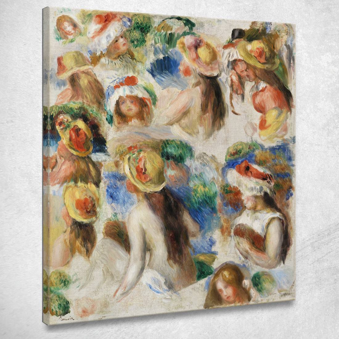 Studio Delle Teste Pierre-Auguste Renoir par605 quadro stampato su tela Studio Delle Teste Pierre-Auguste Renoir par605 quadro stampato su tela
