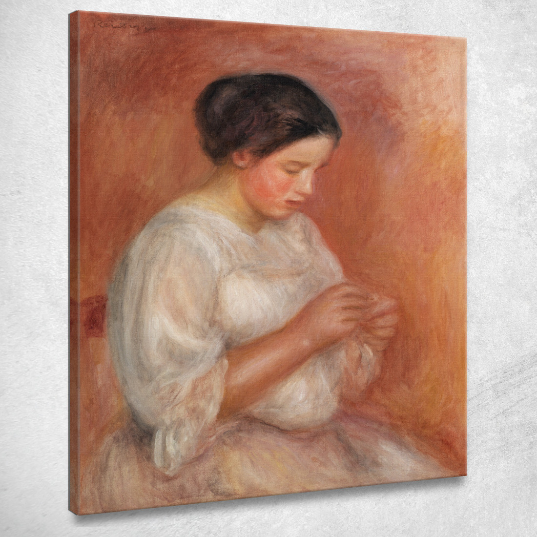 Cucito Della Donna Pierre-Auguste Renoir par616 quadro stampato su tela Cucito Della Donna Pierre-Auguste Renoir par616 quadro stampato su tela