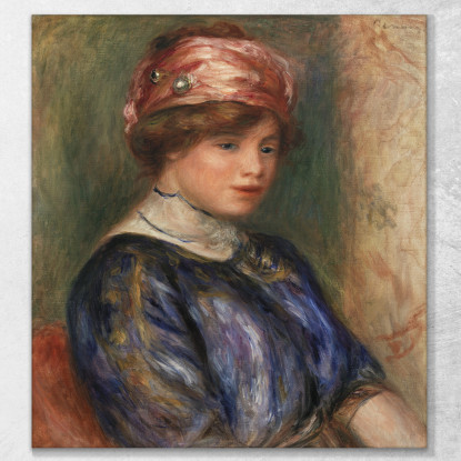 Giovane Donna In Busto Blu Pierre-Auguste Renoir par622 quadro stampato su tela