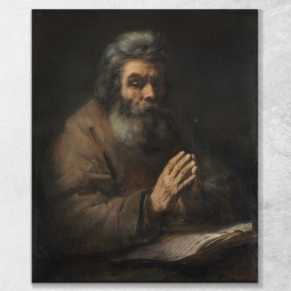 Un Anziano In Preghiera Rembrandt van Rijn rvr17 quadro stampato su tela