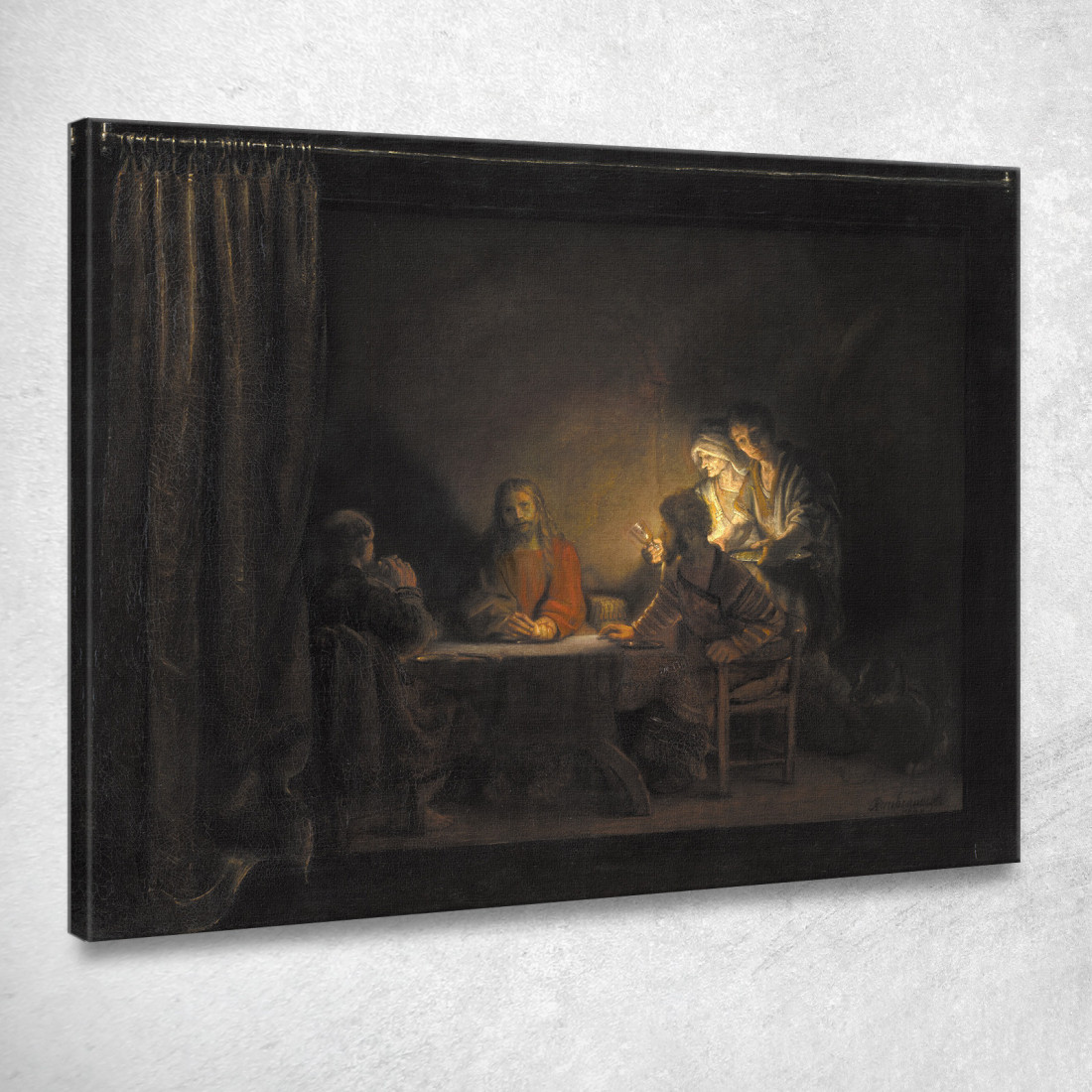 Cristo In Emmaus Rembrandt van Rijn rvr41 quadro stampato su tela Cristo In Emmaus Rembrandt van Rijn rvr41 quadro stampato su tela