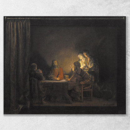 Cristo In Emmaus Rembrandt van Rijn rvr41 quadro stampato su tela