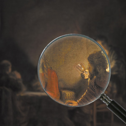 Cristo In Emmaus Rembrandt van Rijn rvr41 quadro stampato su tela